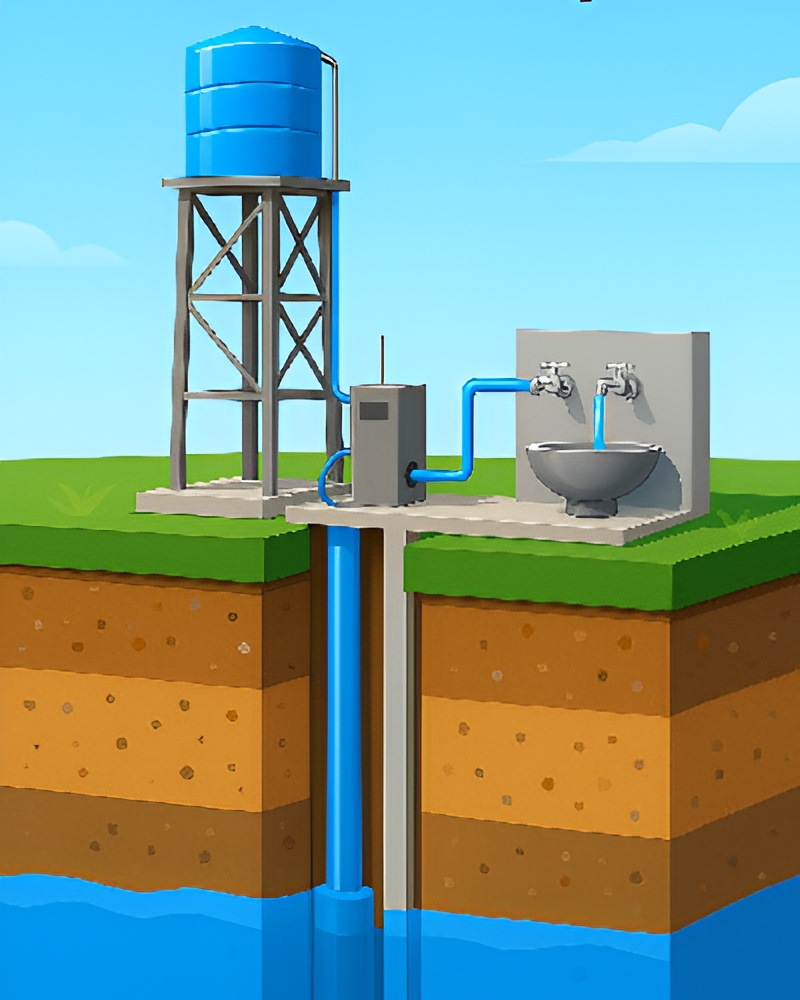 Manual Pump Borehole diagram